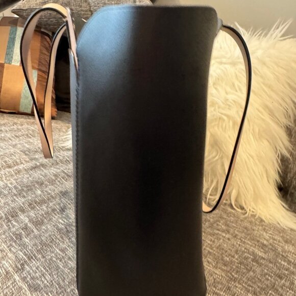 KATE SPADE Magnolia Street Black Pink Blush Double Pocket Tote Bag Key Ring - Picture 9 of 10